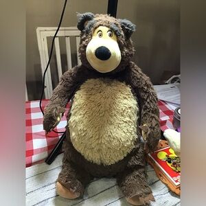 Masha and the bear plush 15” -preowned
